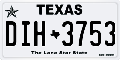 TX license plate DIH3753