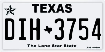 TX license plate DIH3754