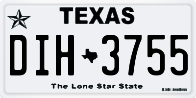 TX license plate DIH3755