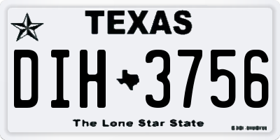 TX license plate DIH3756