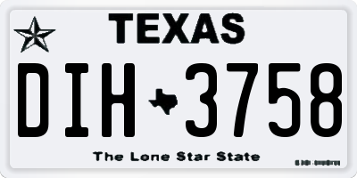 TX license plate DIH3758