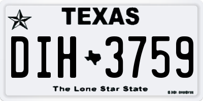 TX license plate DIH3759