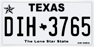 TX license plate DIH3765