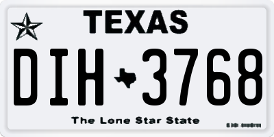 TX license plate DIH3768