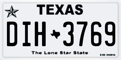 TX license plate DIH3769