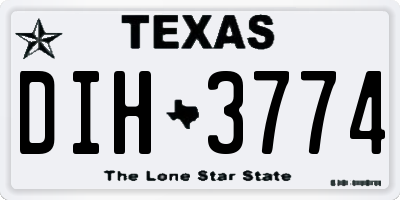 TX license plate DIH3774
