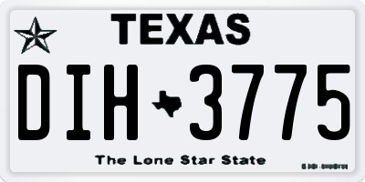 TX license plate DIH3775