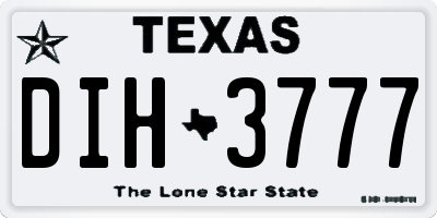 TX license plate DIH3777