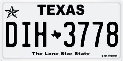 TX license plate DIH3778