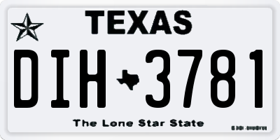 TX license plate DIH3781