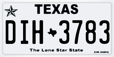 TX license plate DIH3783