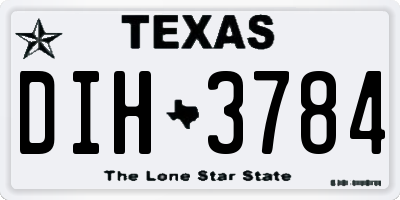 TX license plate DIH3784