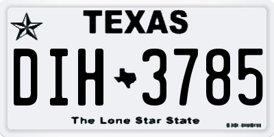 TX license plate DIH3785