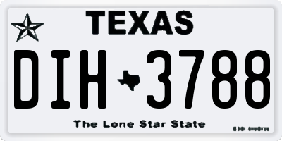 TX license plate DIH3788