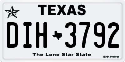 TX license plate DIH3792