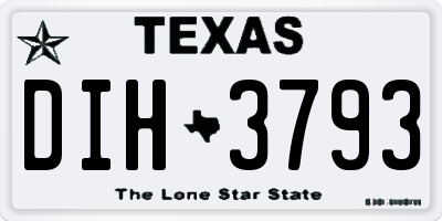 TX license plate DIH3793