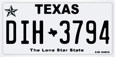 TX license plate DIH3794