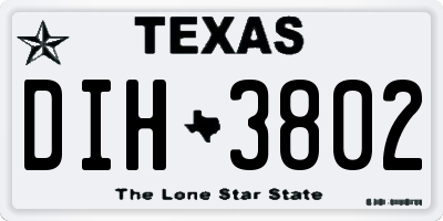 TX license plate DIH3802