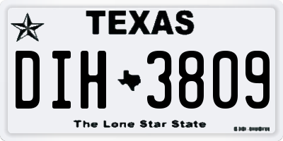 TX license plate DIH3809