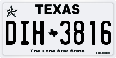 TX license plate DIH3816