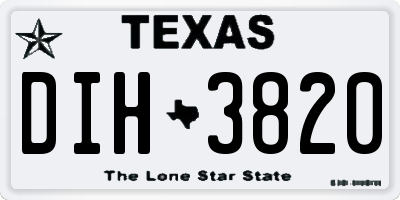 TX license plate DIH3820