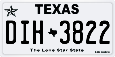 TX license plate DIH3822