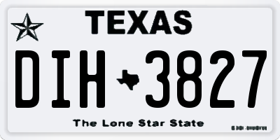 TX license plate DIH3827