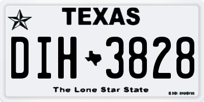 TX license plate DIH3828