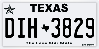 TX license plate DIH3829