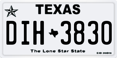 TX license plate DIH3830