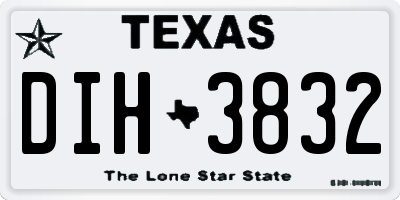 TX license plate DIH3832