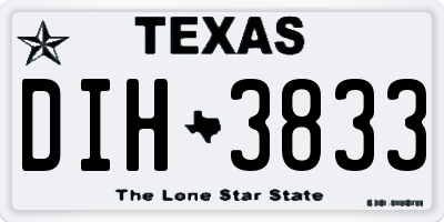TX license plate DIH3833