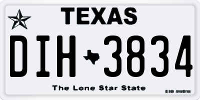 TX license plate DIH3834