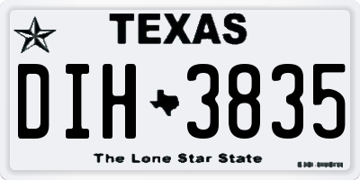 TX license plate DIH3835