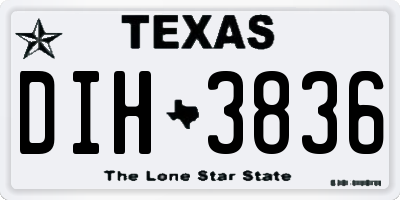 TX license plate DIH3836