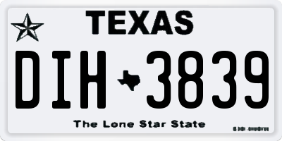 TX license plate DIH3839