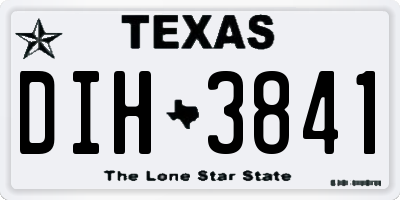 TX license plate DIH3841