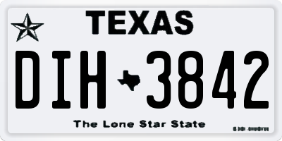 TX license plate DIH3842