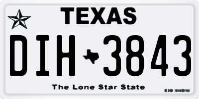 TX license plate DIH3843