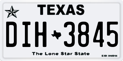 TX license plate DIH3845