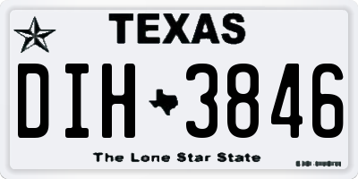 TX license plate DIH3846