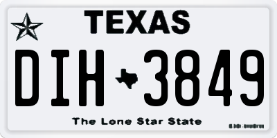 TX license plate DIH3849