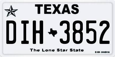 TX license plate DIH3852