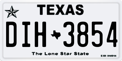 TX license plate DIH3854