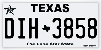 TX license plate DIH3858