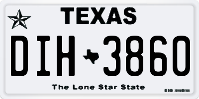 TX license plate DIH3860