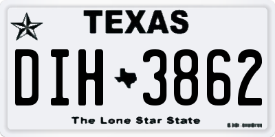 TX license plate DIH3862