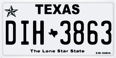 TX license plate DIH3863