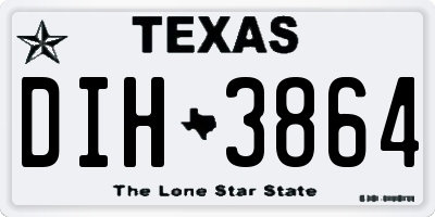 TX license plate DIH3864