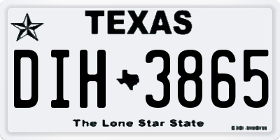 TX license plate DIH3865